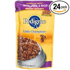 Pedigree Little Champions Healthy Maturity Morsels in Sauce with Lamb & Rice Food for Senior Dogs, 5.3-Ounce Pouches (Pack of 24)