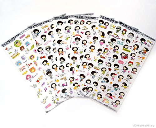 You & Me Love Story Sticker 6sheets Decorative Scrapbooking Craft Sticker Diary Album Sticker Adhesive
