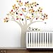 Owl Tree Extra Large Wall Decal Color: L.Beige / D.Yellow / Glossy Red / Charcoal