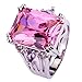 YAZILIND Women's Ring with Princess Cut Big Stone Pink Purple Cubic Zirconia Cz US Size 9