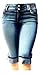 Womens Plus Size Dark Blue Capri Acid Wash Denim Jeans Stretch Hi Waist