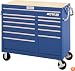 Waterloo MG4612BU 46-Inch Wdie by 24-Inch Deep by 42-1/4-Inch High Extreme Use Blue Tool Cart with 12 Ball Bearing Drawers and Roll Cage Construction