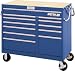 Waterloo MG4612BU 46-Inch Wdie by 24-Inch Deep by 42-1/4-Inch High Extreme Use Blue Tool Cart with 12 Ball Bearing Drawers and Roll Cage Construction