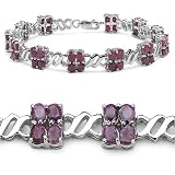 12.00 Carat Genuine Ruby Silver Bracelet
