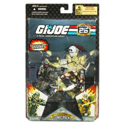 515Y2XWMr%2BL G.I. JOE Hasbro 25th Anniversary 3 3/4 Wave 4 Action Figures Comic Book 2 Pack Storm Shadow Vs. Firefly