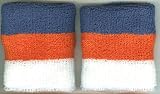 Striped Wristbands Pair Royal/Orange/White