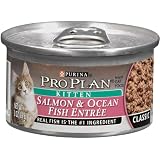 Pro Plan Canned Cat Food, Kitten Classic Salmon and Ocean Whitefish Entrée (Pack of 24 3...