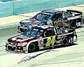 2014 Dale Earnhardt Jr & Jeff Gordon Dual Signed Superman NASCAR 8x10 Photo COA - Autographed Photos