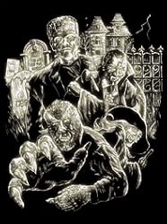 Glow in the Dark Engraving Monsters