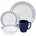 Corelle Livingware 16-Piece Dinnerware Set, Service for 4, Classic Cafe Blue