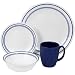 Corelle Livingware 16-Piece Dinnerware Set, Service for 4, Classic Cafe Blue