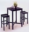 Black Bar Table with 2 Stools
