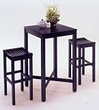 Black Bar Table with 2 Stools
