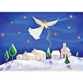 Angel Over Town Boxed Christmas Cards - 40 ct