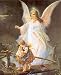 Angel and Bridge, Guardian Angels Art Poster Print, 16x20