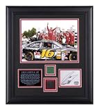 Mounted Memories Greg Biffle Framed Photo w/ Autograph and Piece of Tire and Green Flag