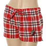 NCAA Portland Trail Blazers Ladies Red-Black Plaid Harmony Pajama Shorts (Large)