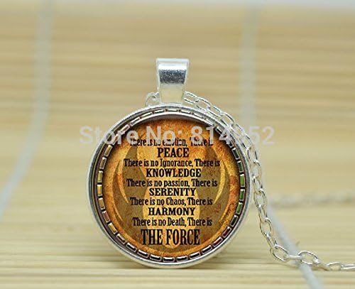 VintaStore Art Glass Necklace Jedi Code Pendant Necklace A3941