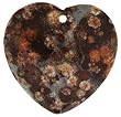 Blood Jasper 33mm Faceted Heart Pendant with 2mm Hole - Set of 3