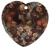 Blood Jasper 33mm Faceted Heart Pendant with 2mm Hole - Set of 3