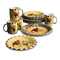 Lenox Winter Greetings Everyday Cardinal 12-Piece Dinnerware Set, Service for 4