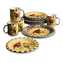 Lenox Winter Greetings Everyday Cardinal 12-Piece Dinnerware Set, Service for 4
