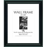 North American Enclosures 8544-1620 Single Mat Picture Display with Raised Detail Frame, Black, 16 by 20 Inch
