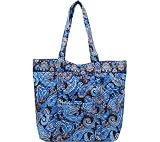 Stephanie Dawn Large Square Bottom Tote - Mocha Paisley * New Quilted Handbag