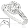1/2ctw 14k White Gold Princess & Round Diamond Engagement Ring (HI/I1-I2)