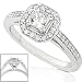 1/2ctw 14k White Gold Princess & Round Diamond Engagement Ring (HI/SI-I1)