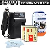 2 Pack Battery And Charger Kit For Sony Cyber-shot DSC-HX5V, DSC-H55, DSC-W ....