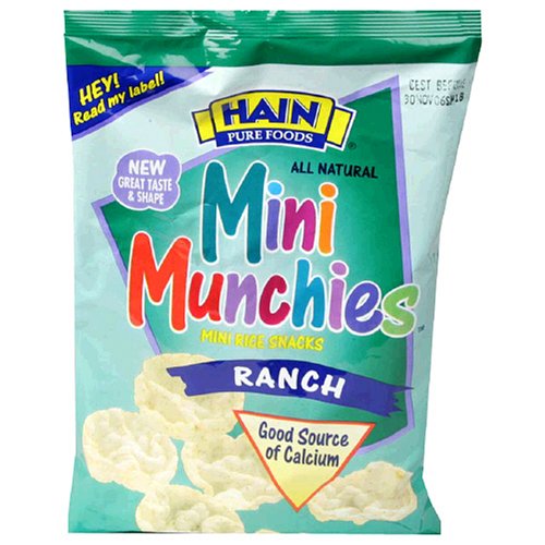 Hain Pure Snax Mini Munchies Mini Rice Snacks, Ranch, 2.82-Ounce Bags (Pack of 12) by Hain Pure Snax