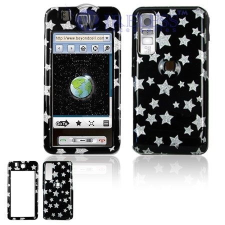 Samsung Behold T919 Cell Phone Black/Silver Stars Design Protective Case Faceplate Cover