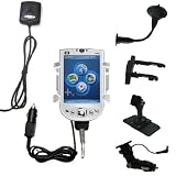 Car / Auto Multi Adapter Mount Holder GPS Navigation Kit for the HP iPAQ rx1950 with built in charger - Gomadic Brand
