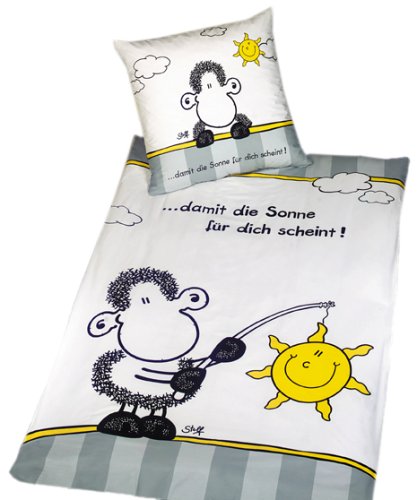 Herding, 447331050 Bettwaesche Sheepworld Sonne, ( Linon ), 80/80 + 135/200 cm