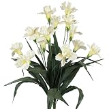 23" Elegant Silk Flower Iris Bush Wedding Bouquet - Cream 41
