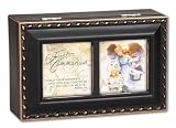 Black First Communion Jewelry Music Box Plays Wind Beneath My Wings