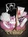 Avon GIFT BASKET * Sensual Pink Satin and Lace (Black and Pink Corsett Sachet)