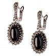 Earrings Set Sterling Silver Onyx Jewelry 1 inches (erg181)