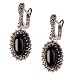 Earrings Set Sterling Silver Onyx Jewelry 1 inches (erg181)