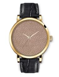 SPRAWL Aanalog Fashion Series Gold Ladies Watches of Genuine Black Leather Strap,Unique Wrist Watch for Women Girls Designed with World points