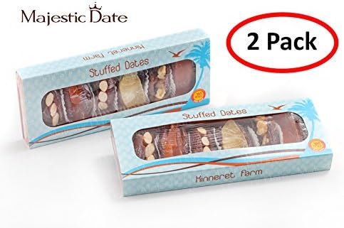 Majestic Date * 2 PACKS of 6-Piece Gift Box of Delicious Organic Stuffed Dates - Stuffed With Wholesome Nuts and Dried Fruit - Naturally Gluten and Dairy-Free - Abundant In Fiber &amp; Iron