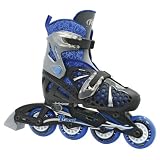 Boy's Roller Derby Tracer Adjustable Inline Skate - Black/ Blue (Medium 2-5)