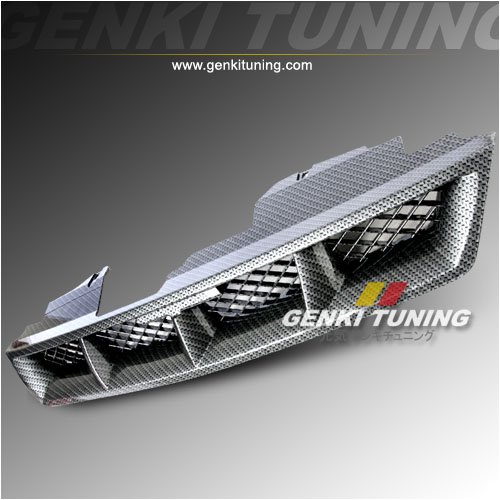 Genki Tuning - 1994-1997 (1995 1996) Honda Accord 2 Door / 4 Door MUGEN Style ABS Front Hood Carbon Fiber Grill Grille 94 95 96 97 2D 4D