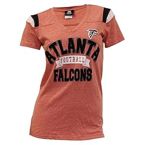 Women's NFL Team Super Soft Blended V-Neck T-Shirt (Atlanta Falcons (red), Large)