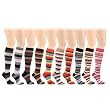 12 Pairs Stripe Long Knee High Tube Socks Cotton Set