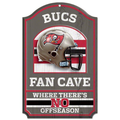 NFL Tampa Bay Buccaneers 11-by-17 inch Fan Cave No Offseason Wood Sign