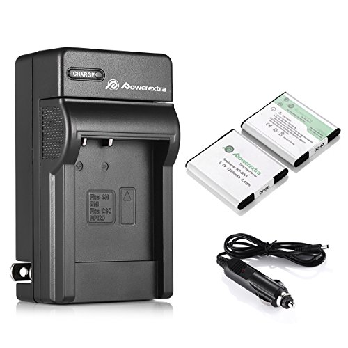 Powerextra 2 PCS Replacement NP-BN1 Rechargeable Li-ion Battery + Charger For Sony Cyber-shot DSC-QX10 DSC-QX30 DSC-QX100 DSC-TF1 DSC-TX10 DSC-TX20 DSC-TX30 DSC-W530 DSC-W570 DSC-W650 DSC-W800 DSC-W830