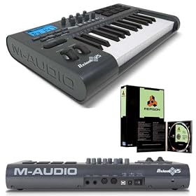 1 M-Audio Axiom 25 Key USB MIDI Keyboard + Propellerhead Reason 4.0 FULL Version + 2 Unique Squared Vinyl Stickers