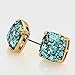 kate spade New York Small Square Aquamarine Blue Glitter Stud Earrings - On Card Only